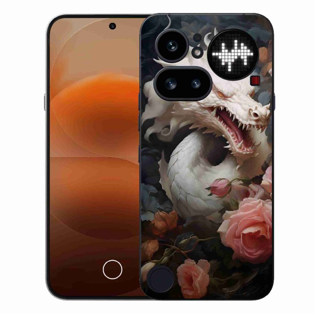 Gelový kryt mmCase na Nothing Phone (4a) - bílý drak