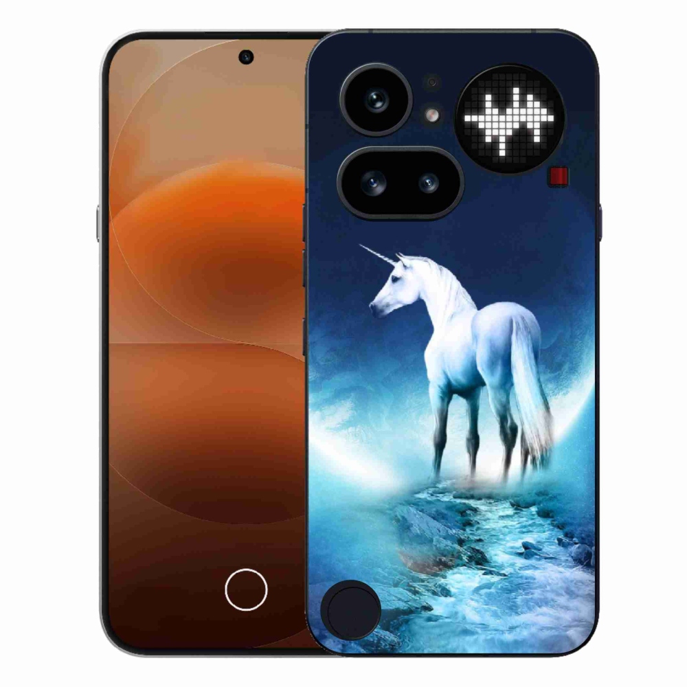 Gelový kryt mmCase na Nothing Phone (4a) - bílý jednorožec