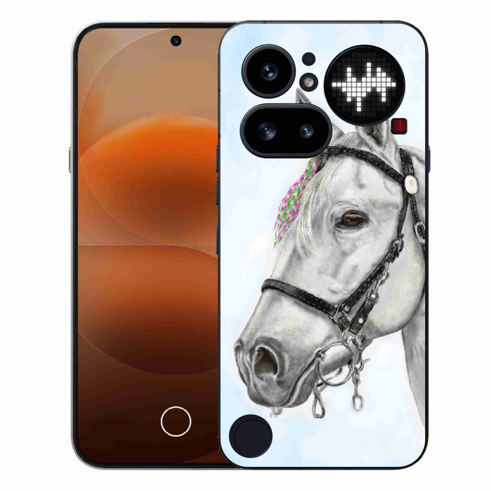 Gelový kryt mmCase na Nothing Phone (4a) - bílý kůň 1