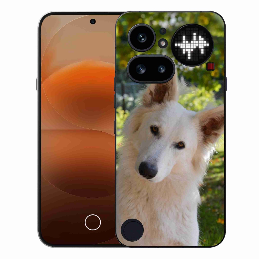 Gelový kryt mmCase na Nothing Phone (4a) - bílý švýcarský ovčák 1