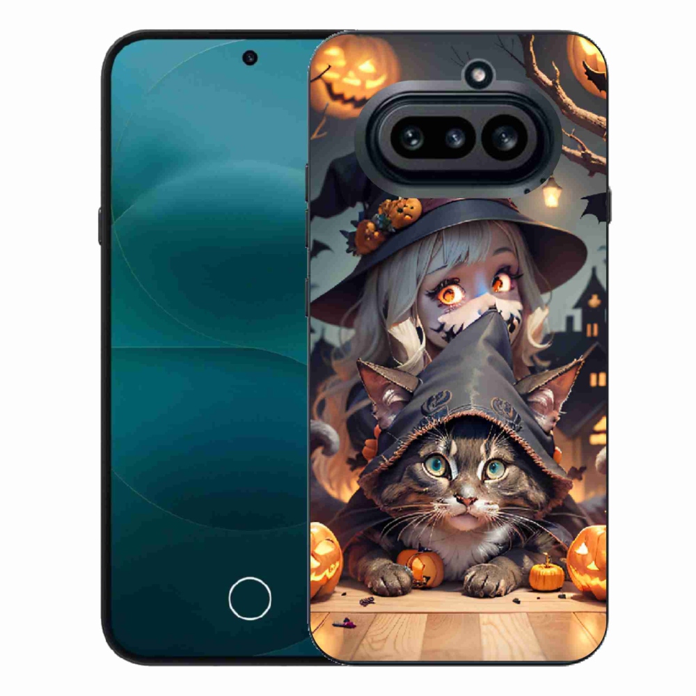 Gelový kryt mmCase na Nothing Phone (4a) - čarodějnice s kočkou