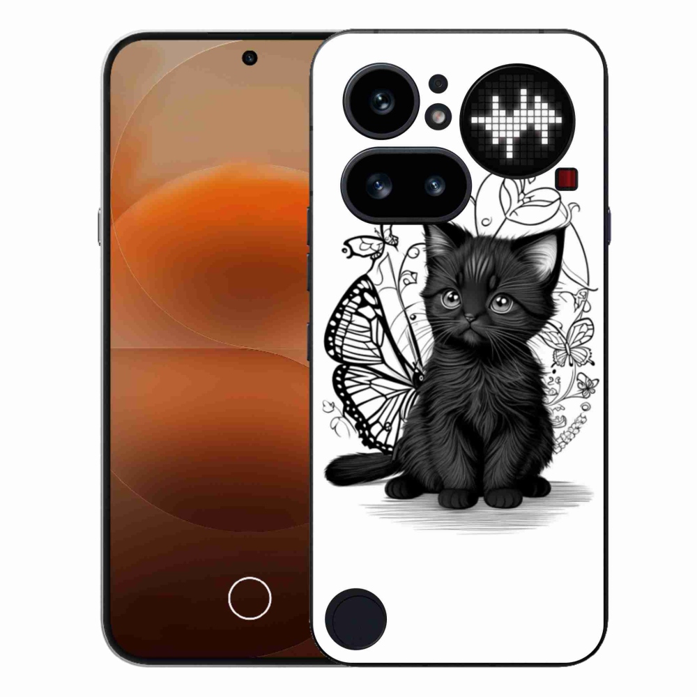 Gelový kryt mmCase na Nothing Phone (4a) - černé kotě