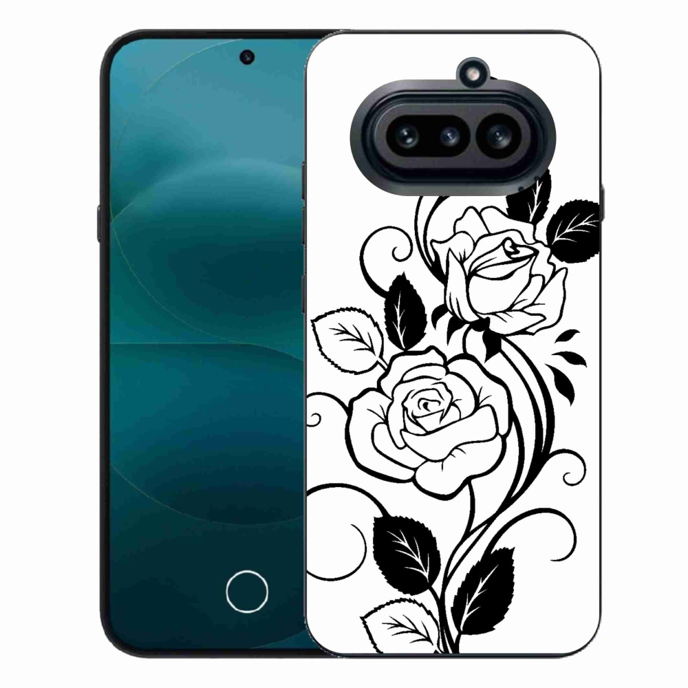 Gelový kryt mmCase na Nothing Phone (4a) - černobílá růže