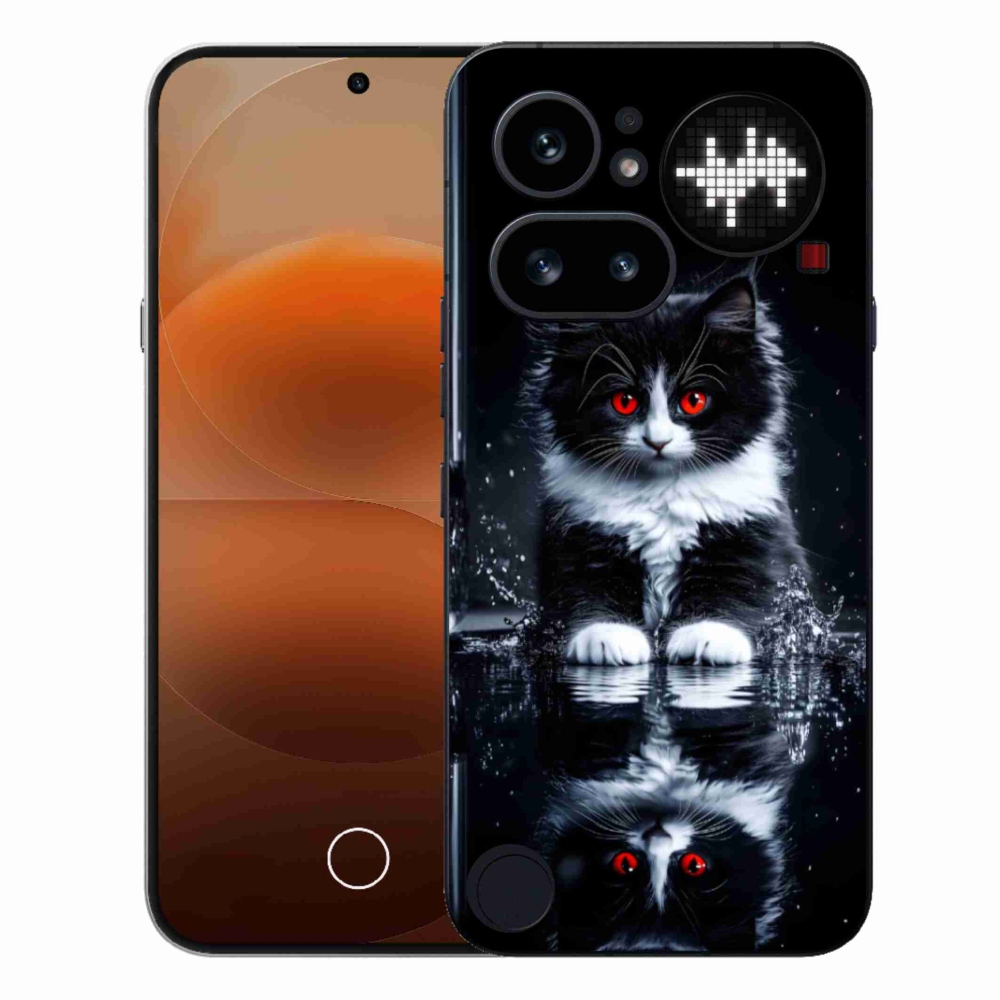 Gelový kryt mmCase na Nothing Phone (4a) - černobílé kotě