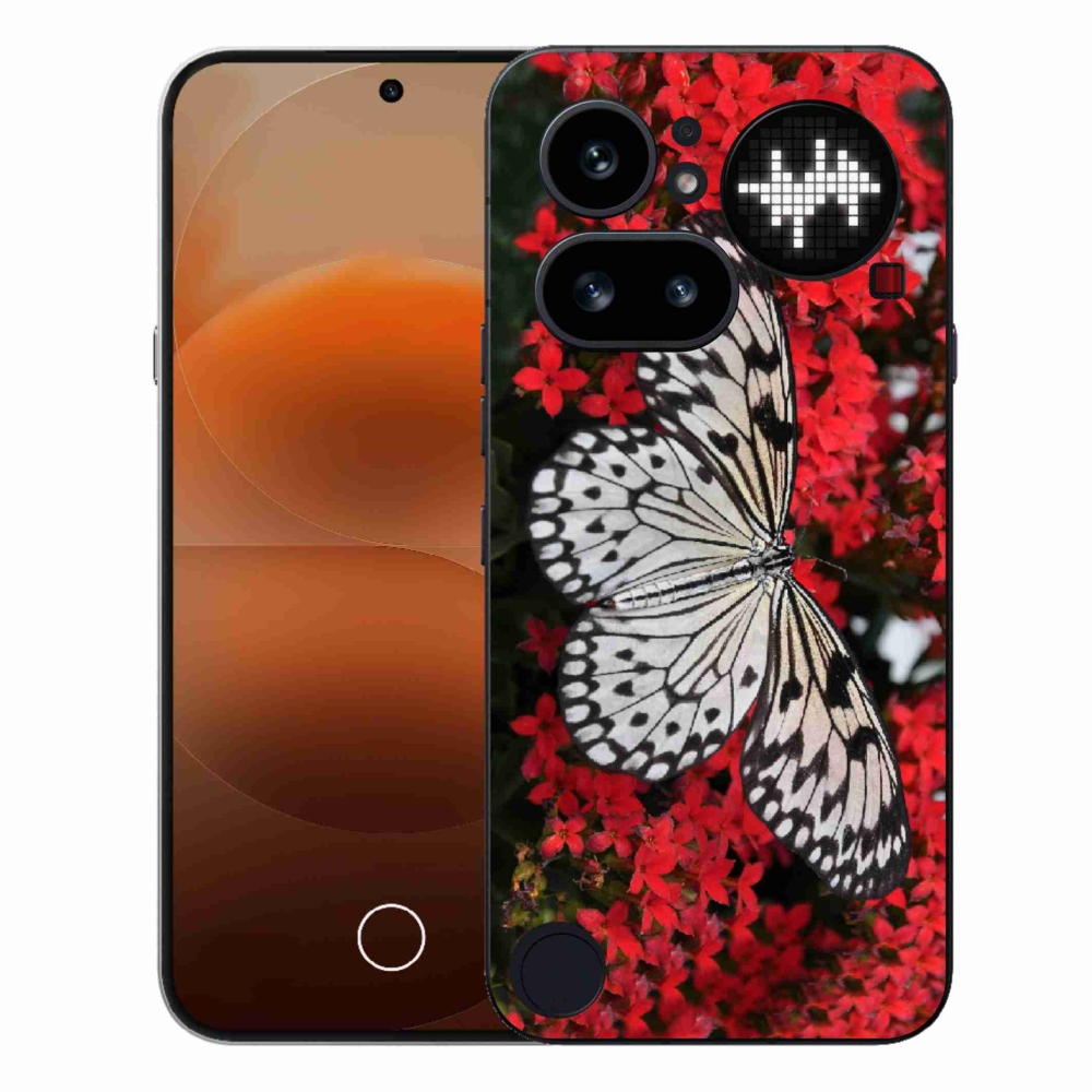 Gelový kryt mmCase na Nothing Phone (4a) - černobílý motýl 1