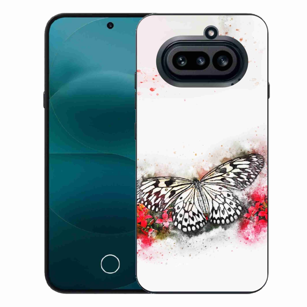 Gelový kryt mmCase na Nothing Phone (4a) - černobílý motýl