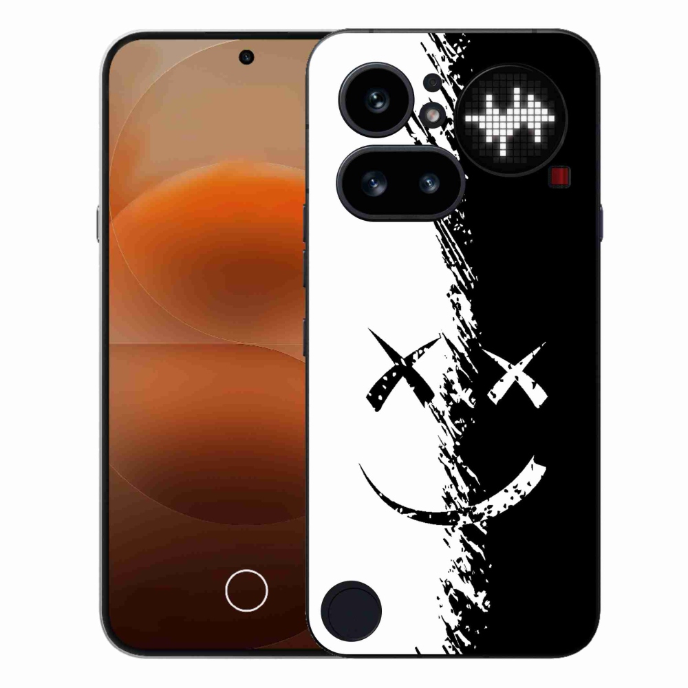 Gelový kryt mmCase na Nothing Phone (4a) - černobílý smajlík