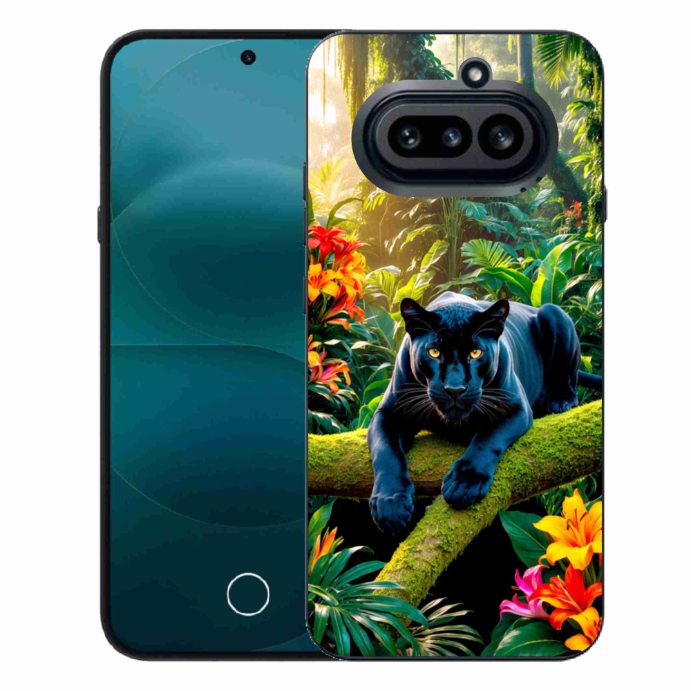 Gelový kryt mmCase na Nothing Phone (4a) - černý panter v džungli