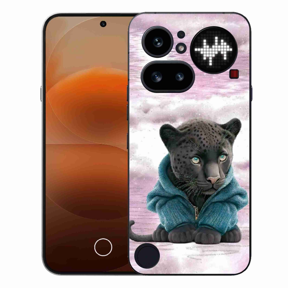 Gelový kryt mmCase na Nothing Phone (4a) - černý panter ve svetru