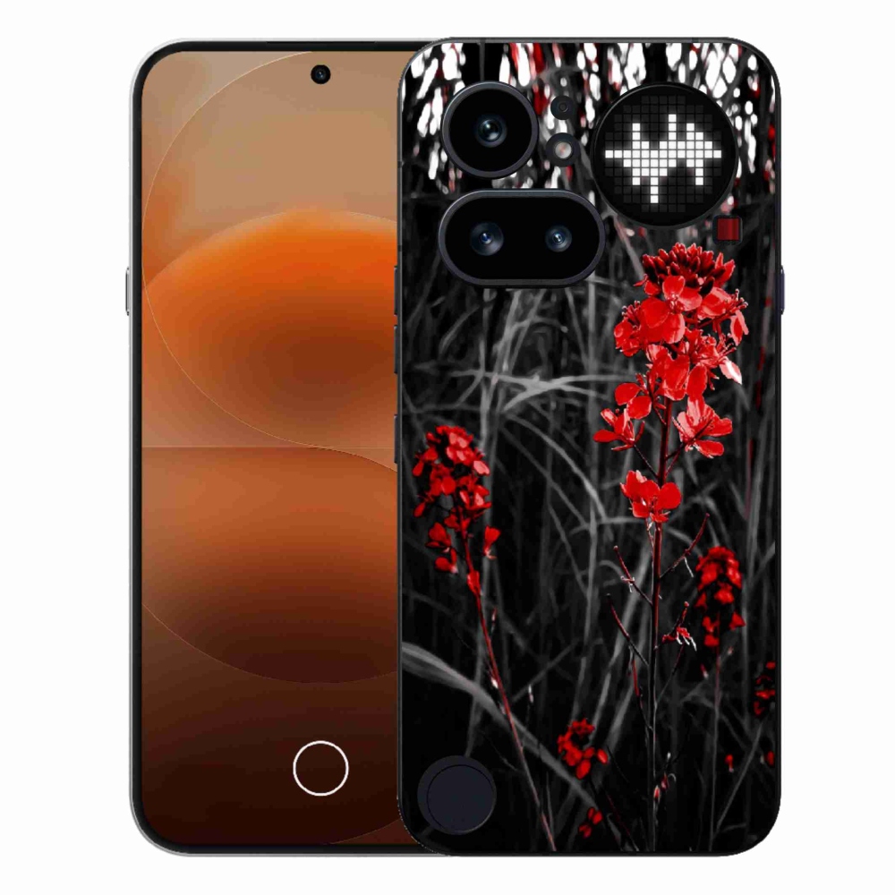 Gelový kryt mmCase na Nothing Phone (4a) - červená rostlina