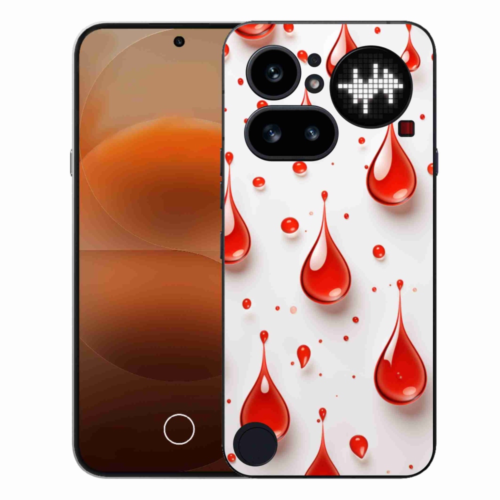 Gelový kryt mmCase na Nothing Phone (4a) - červené kapky