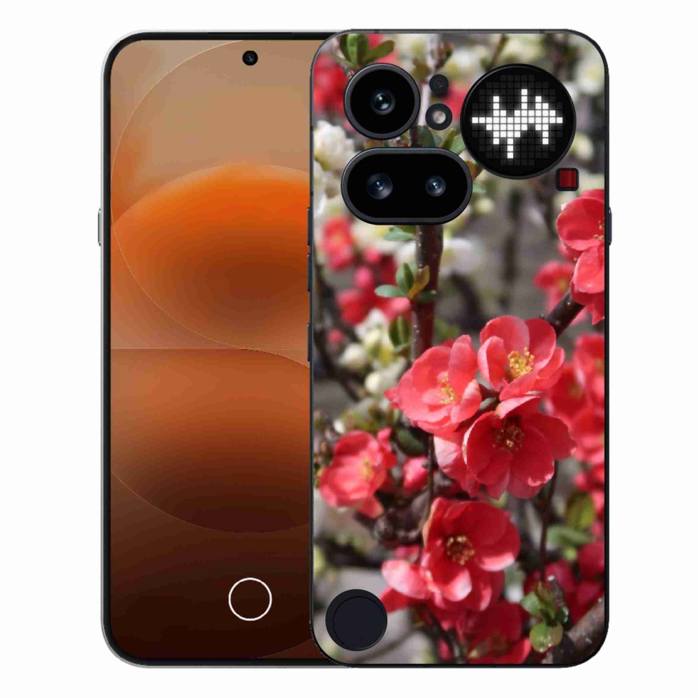 Gelový kryt mmCase na Nothing Phone (4a) - červené květy