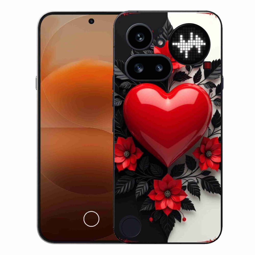 Gelový kryt mmCase na Nothing Phone (4a) - červené srdce