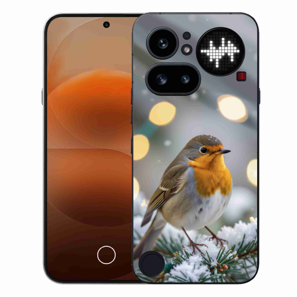 Gelový kryt mmCase na Nothing Phone (4a) - červenka v zimě