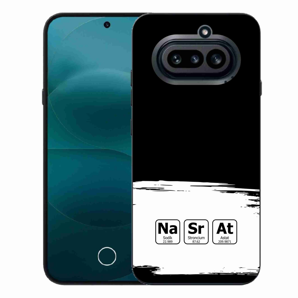 Gelový kryt mmCase na Nothing Phone (4a) - chemické prvky bíločerné pozadí