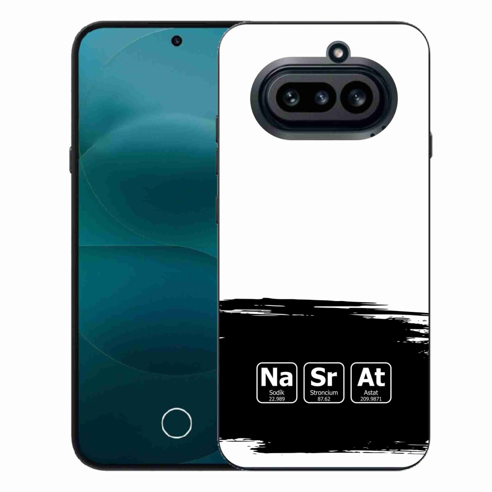 Gelový kryt mmCase na Nothing Phone (4a) - chemické prvky černobílé pozadí