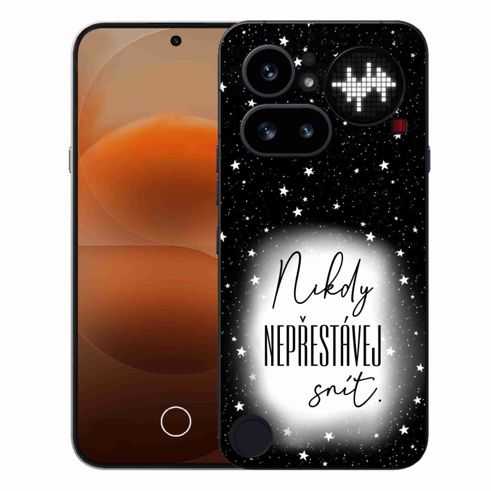 Gelový kryt mmCase na Nothing Phone (4a) - citát 1 bíločerné pozadí