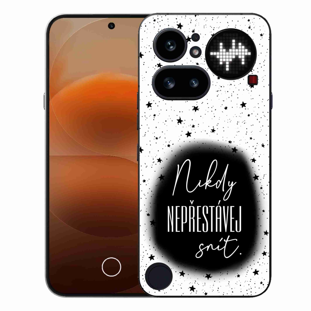 Gelový kryt mmCase na Nothing Phone (4a) - citát 1 černobílé pozadí