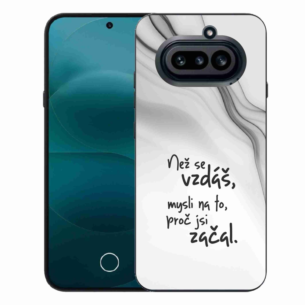 Gelový kryt mmCase na Nothing Phone (4a) - citát 2 bílé pozadí