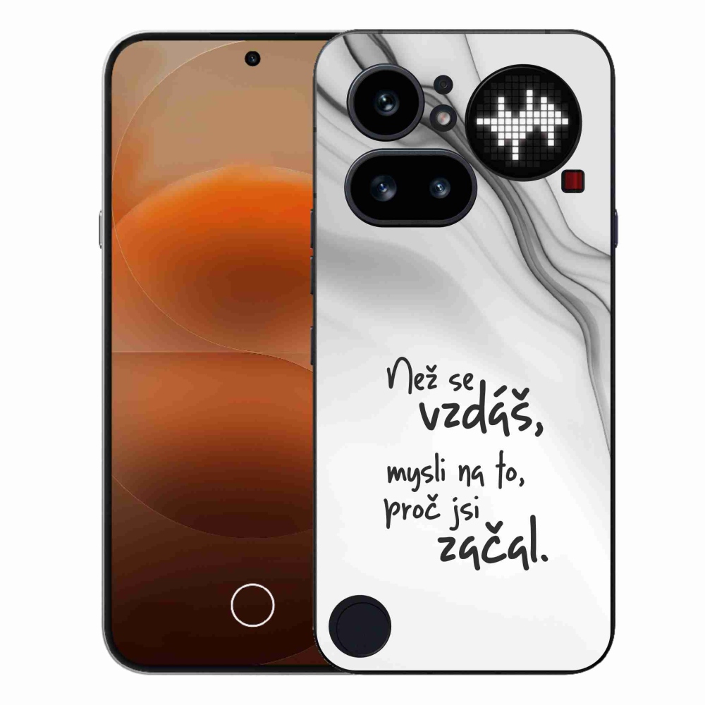Gelový kryt mmCase na Nothing Phone (4a) - citát 2 bílé pozadí