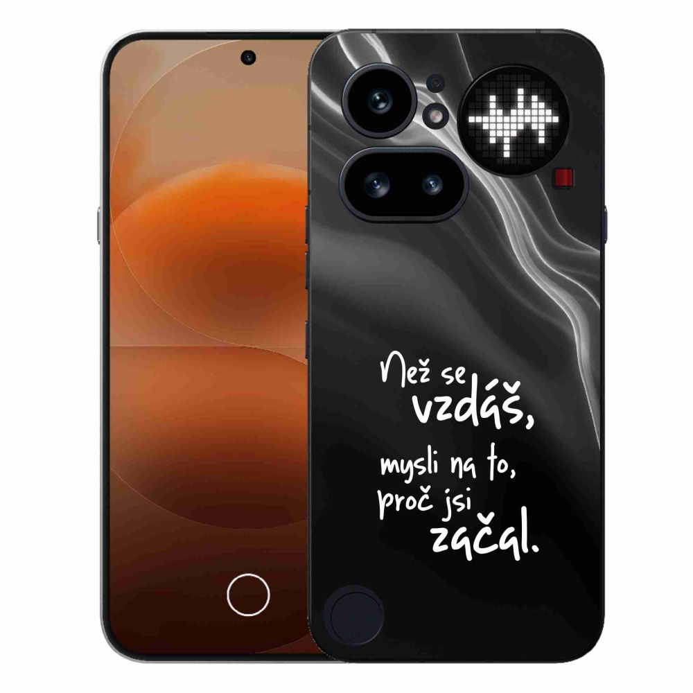 Gelový kryt mmCase na Nothing Phone (4a) - citát 2 černé pozadí