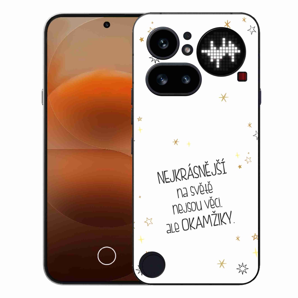 Gelový kryt mmCase na Nothing Phone (4a) - citát 4 bílé pozadí