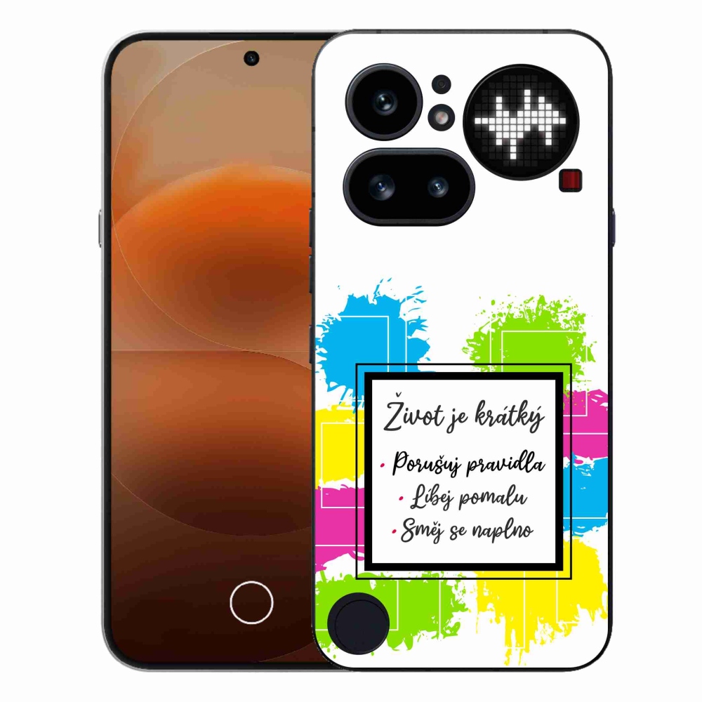 Gelový kryt mmCase na Nothing Phone (4a) - citát 5 bílé pozadí