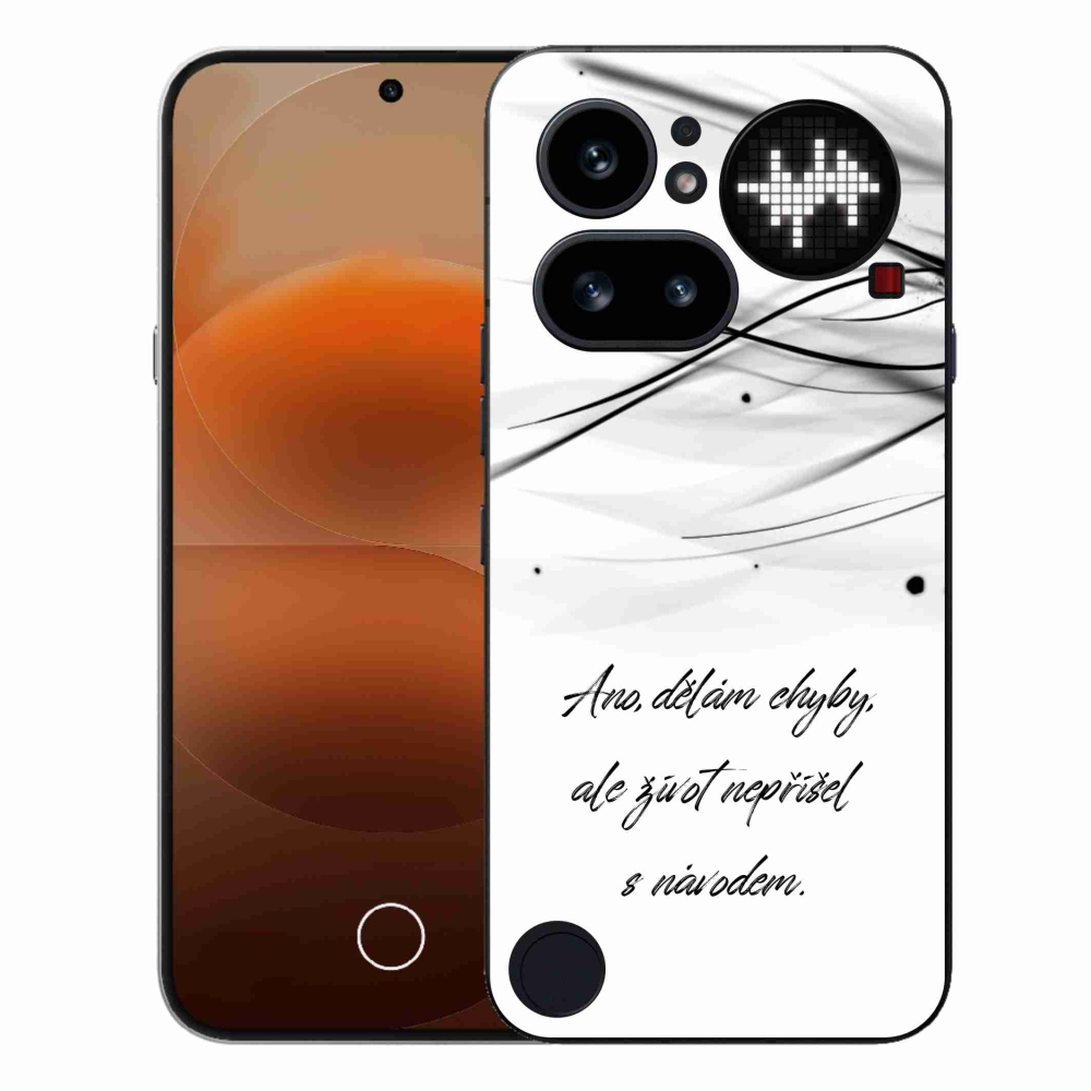 Gelový kryt mmCase na Nothing Phone (4a) - citát bílé pozadí