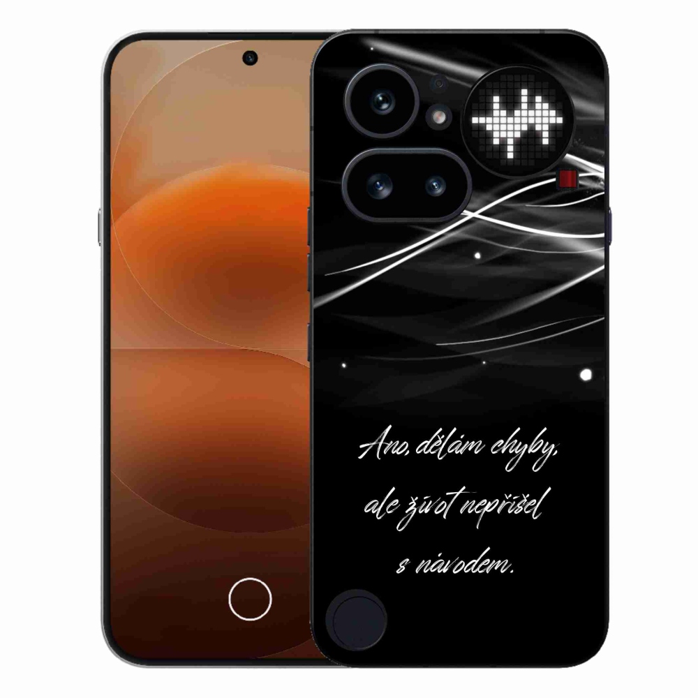 Gelový kryt mmCase na Nothing Phone (4a) - citát černé pozadí