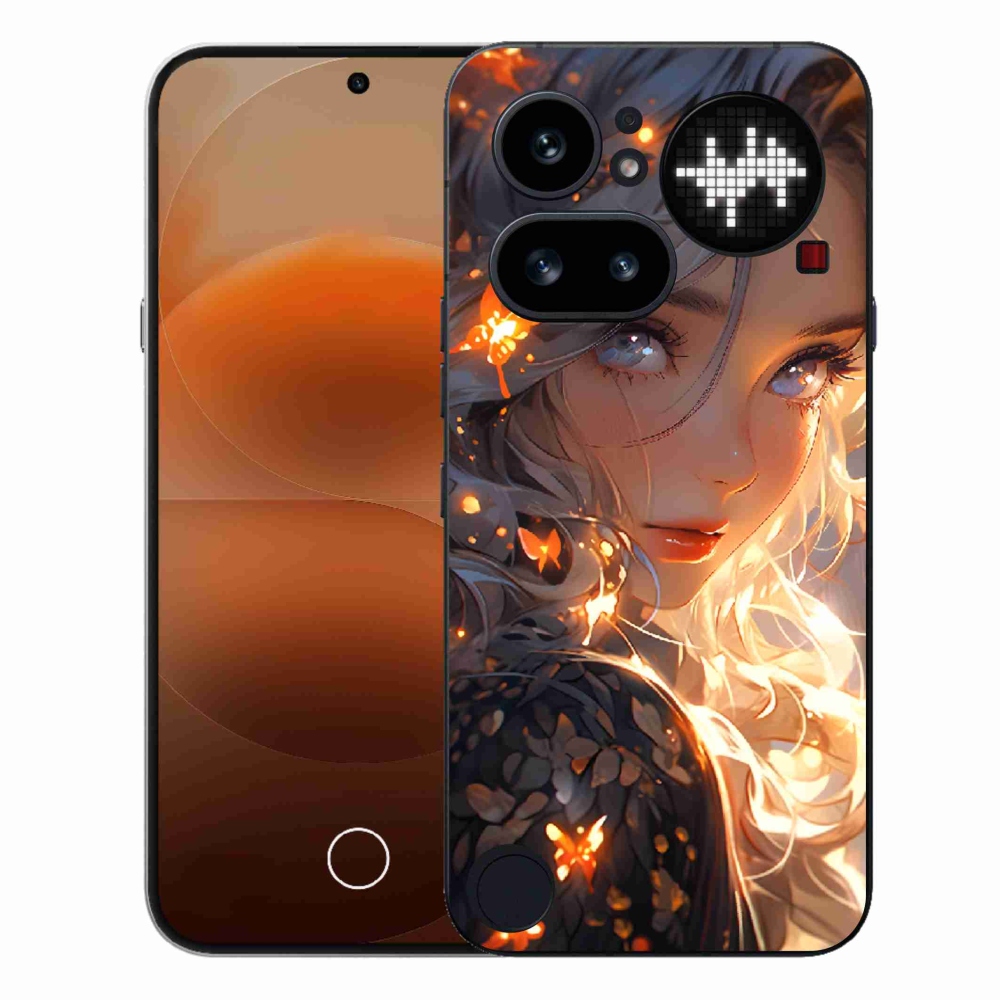 Gelový kryt mmCase na Nothing Phone (4a) - dívka a motýli