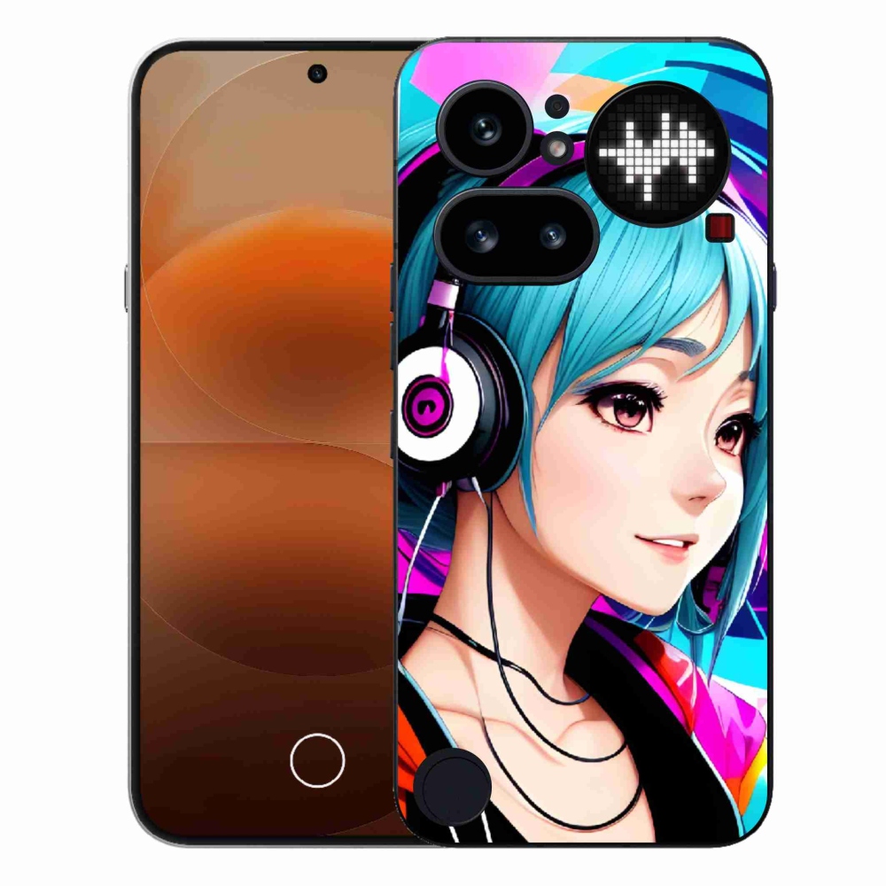 Gelový kryt mmCase na Nothing Phone (4a) - dívka se sluchátky