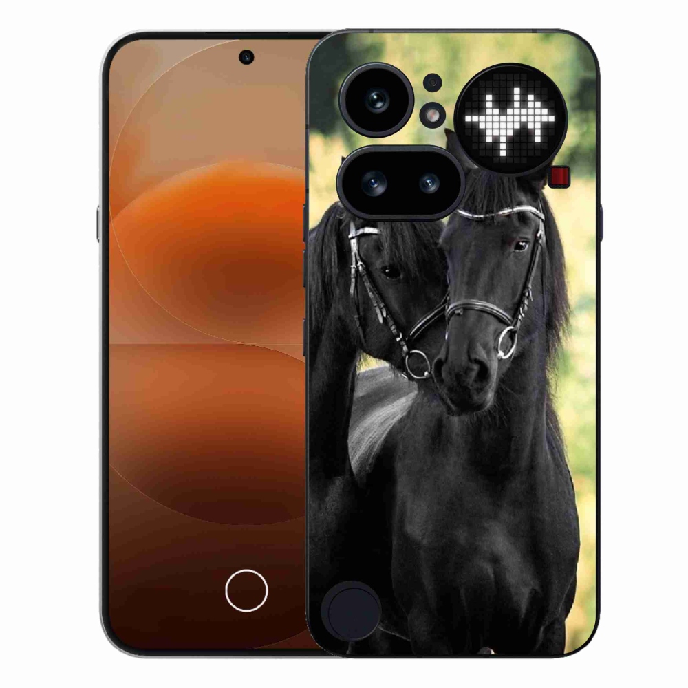 Gelový kryt mmCase na Nothing Phone (4a) - dva černí koně