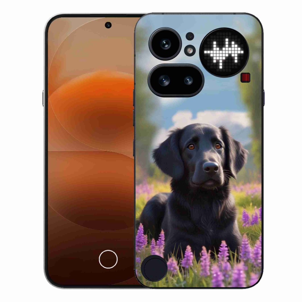 Gelový kryt mmCase na Nothing Phone (4a) - elegantní černý retrívr
