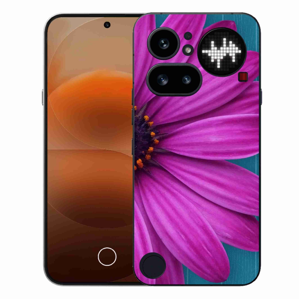 Gelový kryt mmCase na Nothing Phone (4a) - fialová kopretina