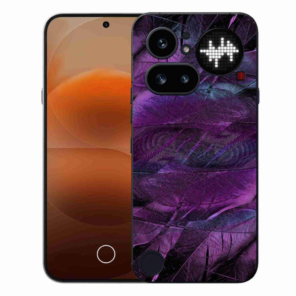 Gelový kryt mmCase na Nothing Phone (4a) - fialová pírka