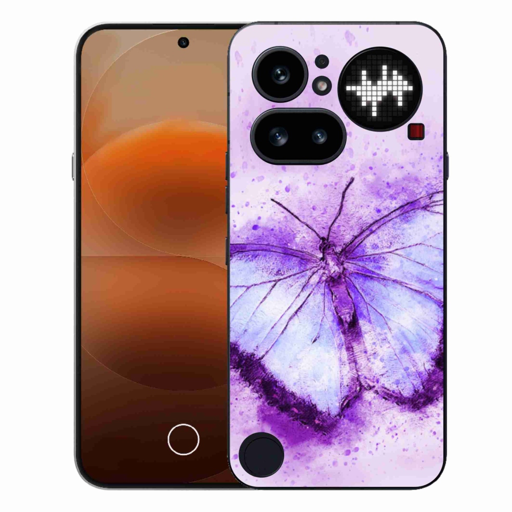 Gelový kryt mmCase na Nothing Phone (4a) - fialový motýl