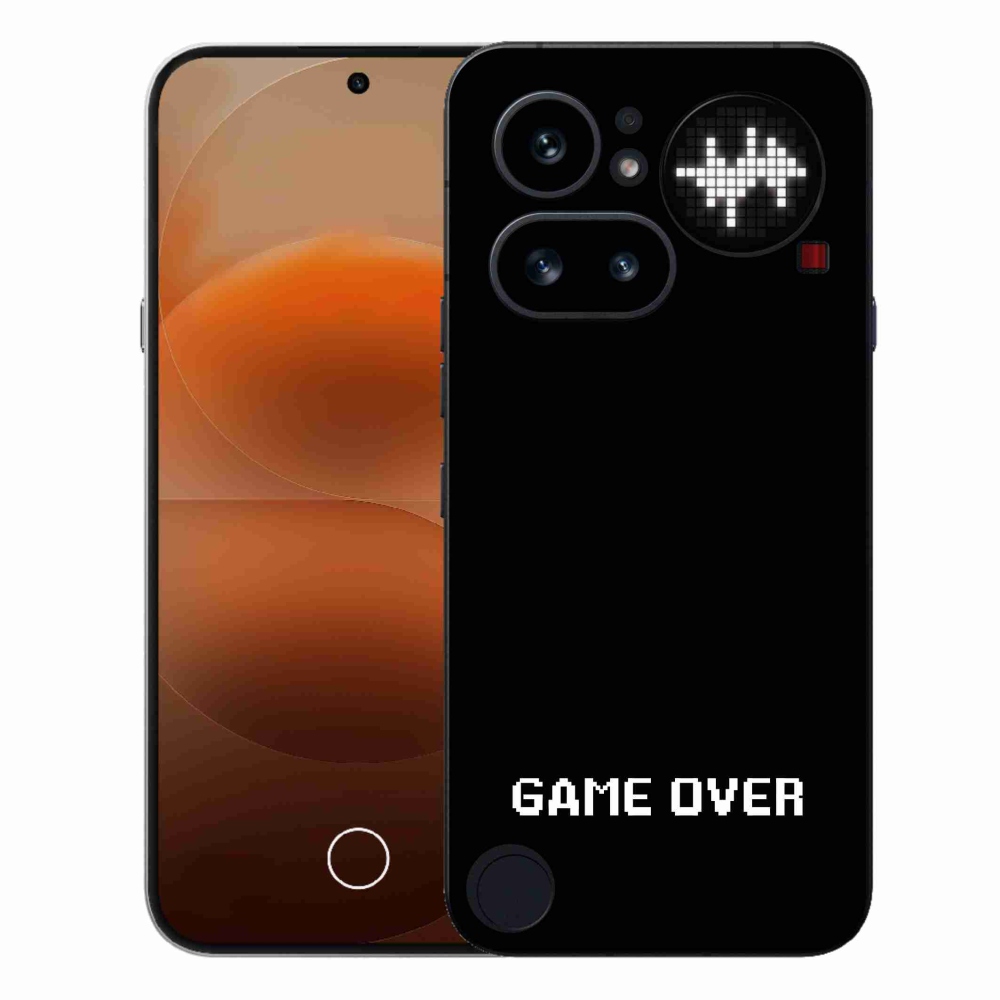 Gelový kryt mmCase na Nothing Phone (4a) - game over černé pozadí
