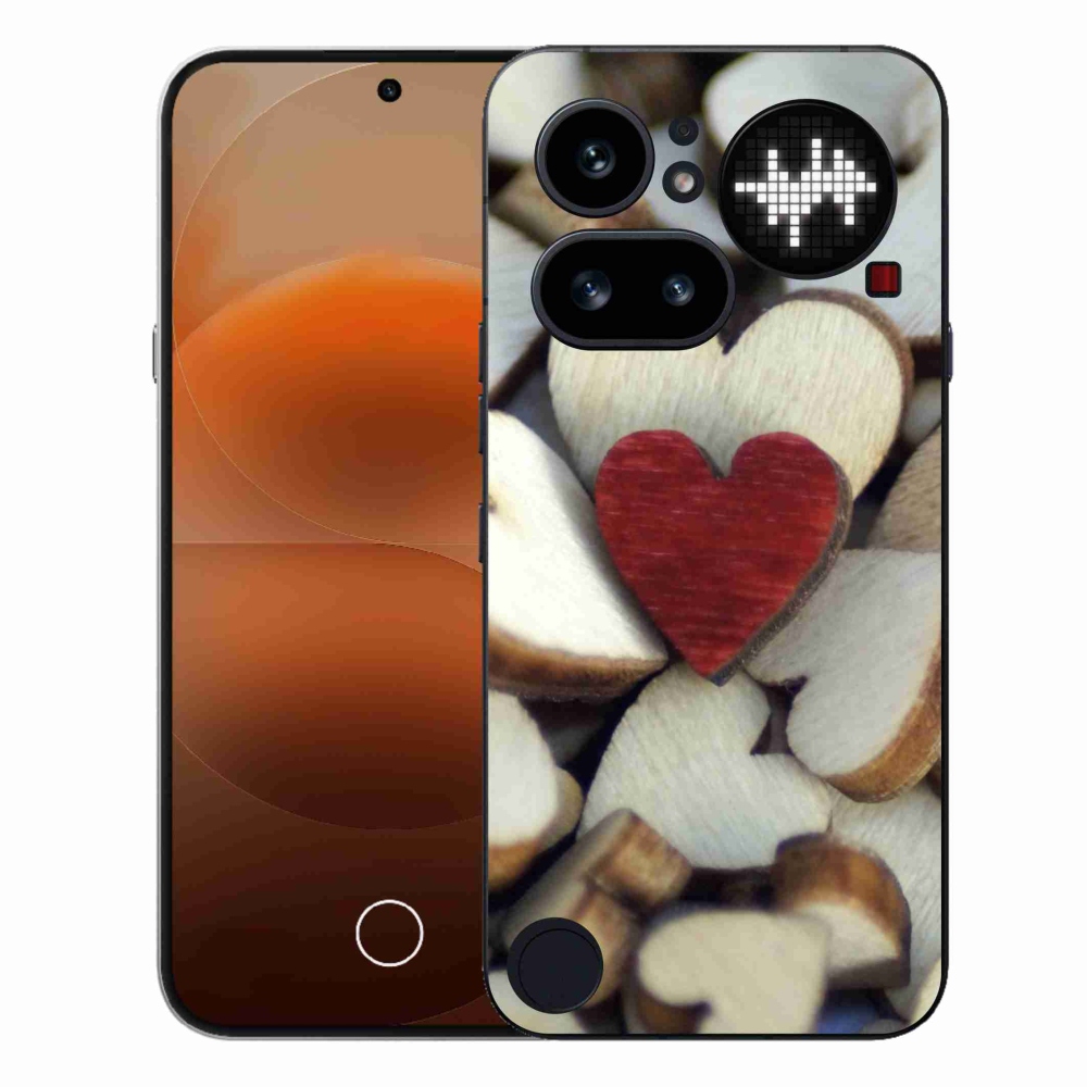 Gelový kryt mmCase na Nothing Phone (4a) - gravírované červené srdce 