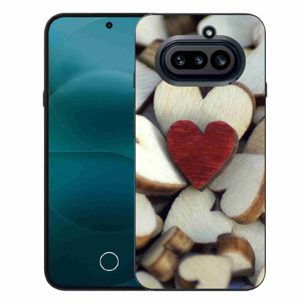 Gelový kryt mmCase na Nothing Phone (4a) - gravírované červené srdce 