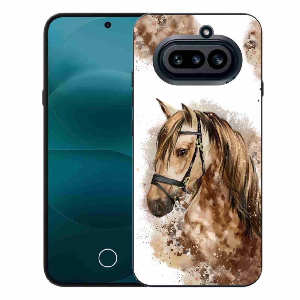 Gelový kryt mmCase na Nothing Phone (4a) - hnědý kreslený kůň