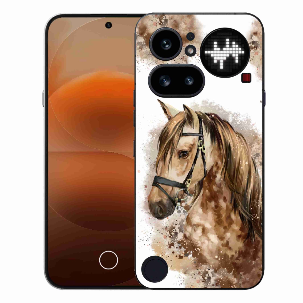 Gelový kryt mmCase na Nothing Phone (4a) - hnědý kreslený kůň