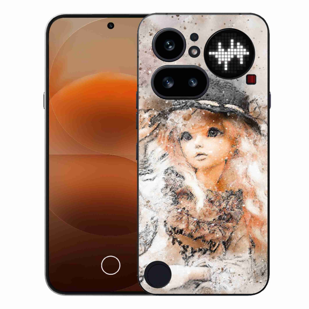 Gelový kryt mmCase na Nothing Phone (4a) - holčička s kloboukem