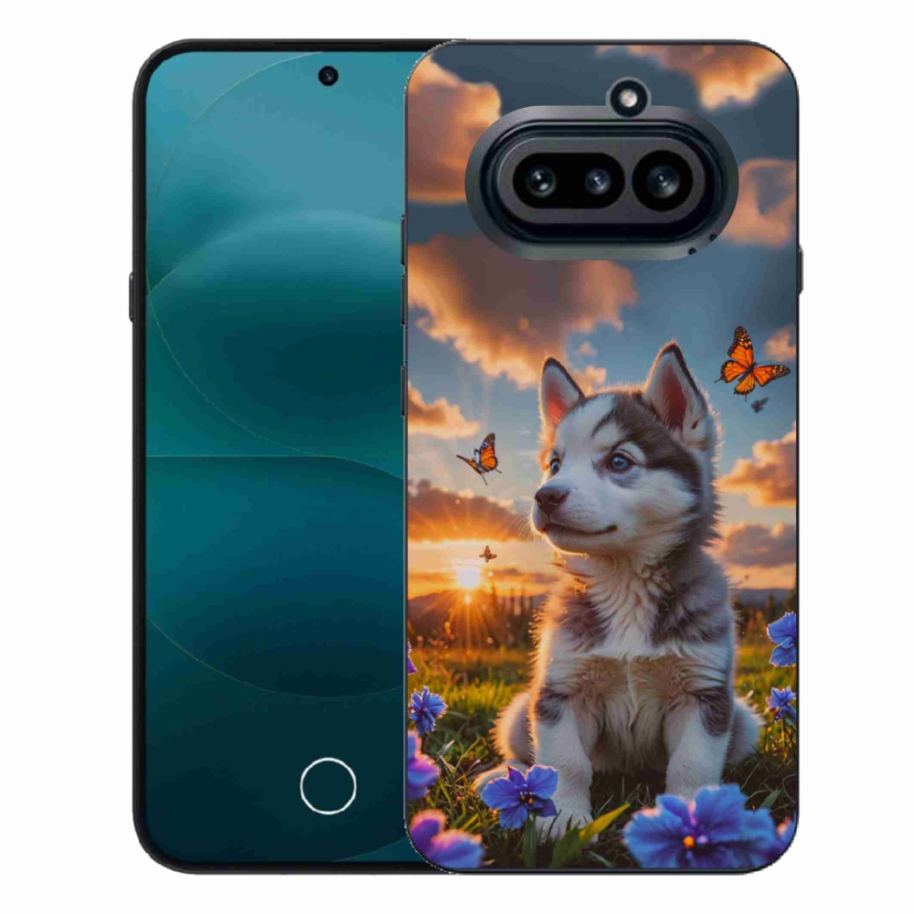 Gelový kryt mmCase na Nothing Phone (4a) - husky při západu slunce