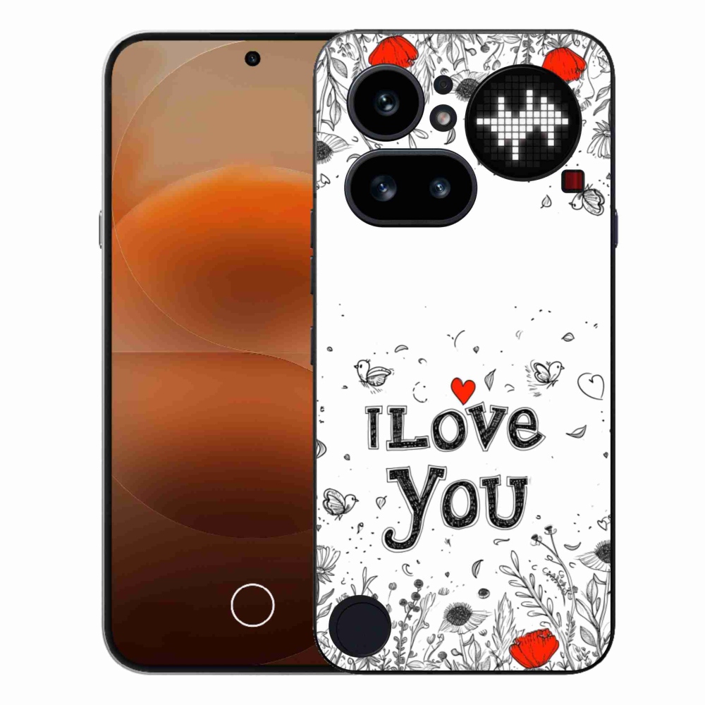 Gelový kryt mmCase na Nothing Phone (4a) - I love you bílé pozadí