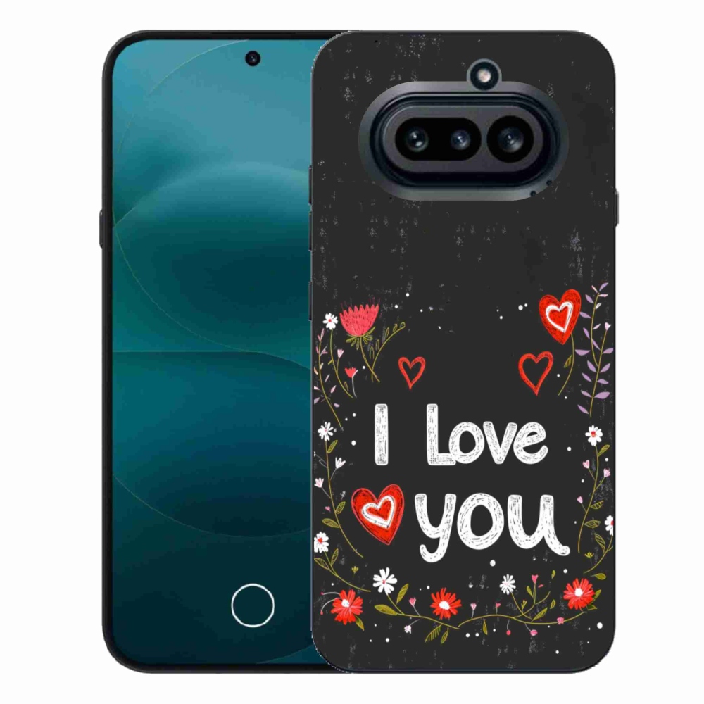 Gelový kryt mmCase na Nothing Phone (4a) - I love you černé pozadí