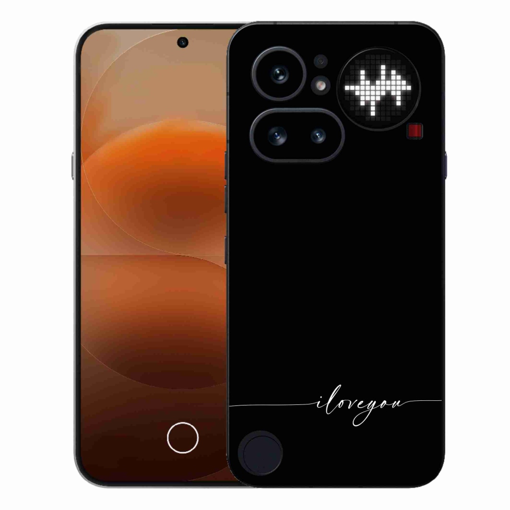 Gelový kryt mmCase na Nothing Phone (4a) - I love you černé pozadí