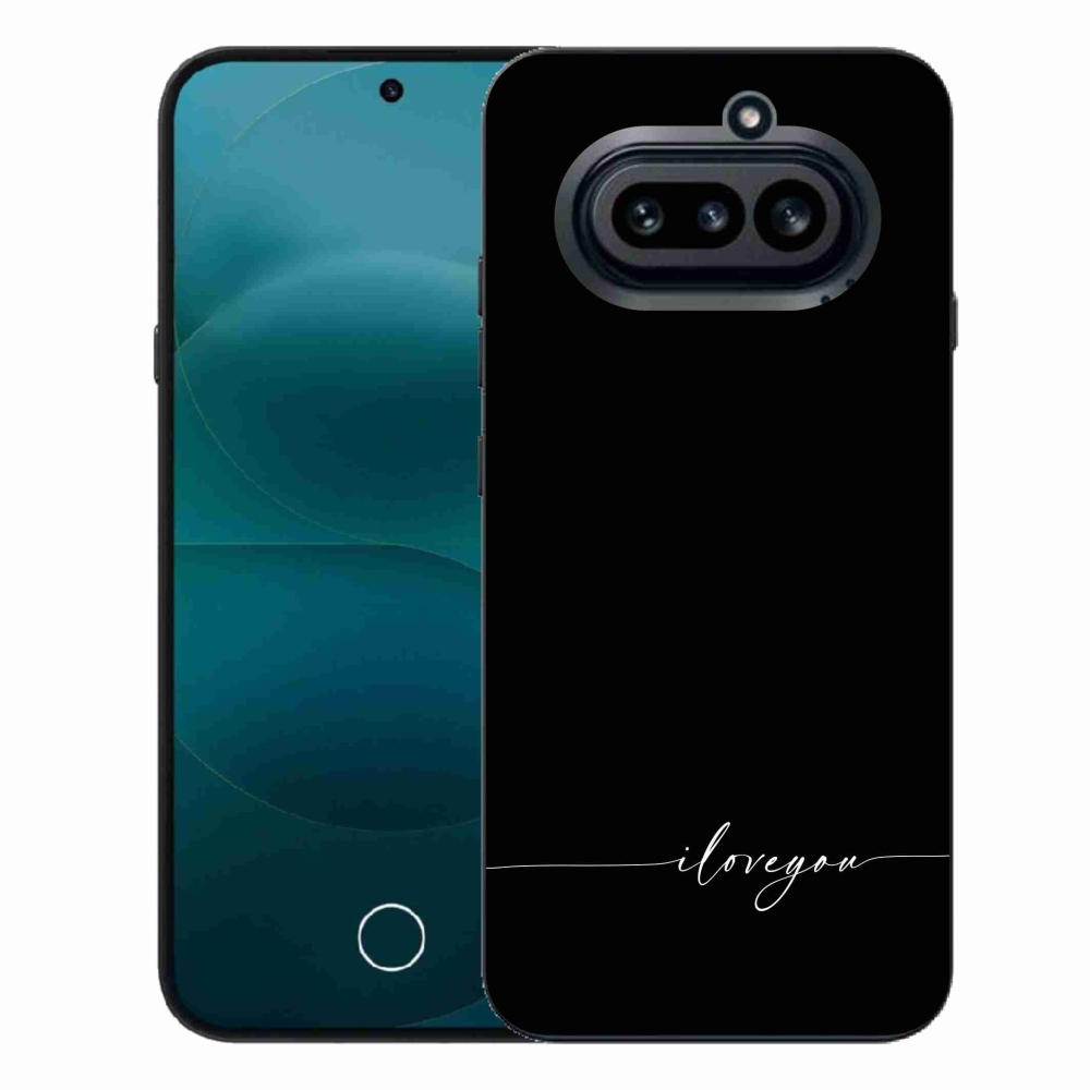 Gelový kryt mmCase na Nothing Phone (4a) - I love you černé pozadí
