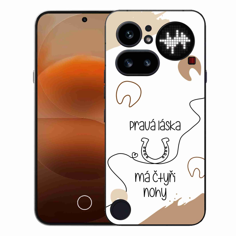 Gelový kryt mmCase na Nothing Phone (4a) - koňský motiv bílé pozadí