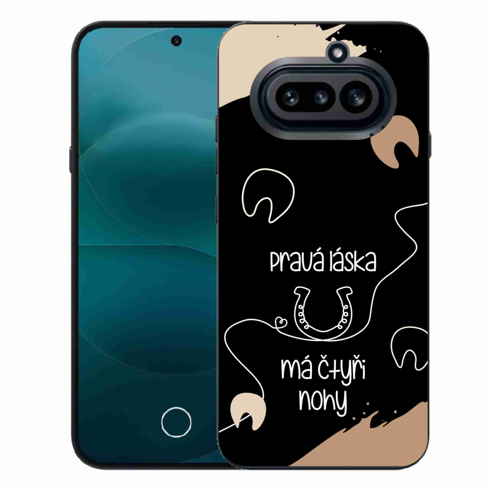 Gelový kryt mmCase na Nothing Phone (4a) - koňský motiv černé pozadí