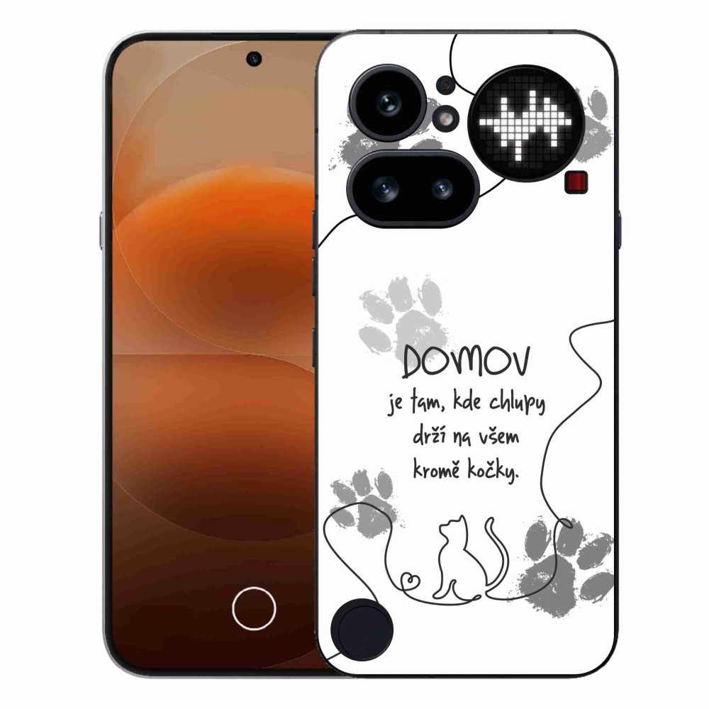 Gelový kryt mmCase na Nothing Phone (4a) - kočičí motiv bílé pozadí